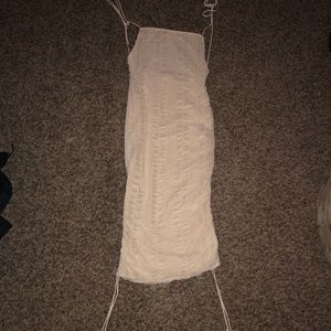 Champagne cinched body con dress